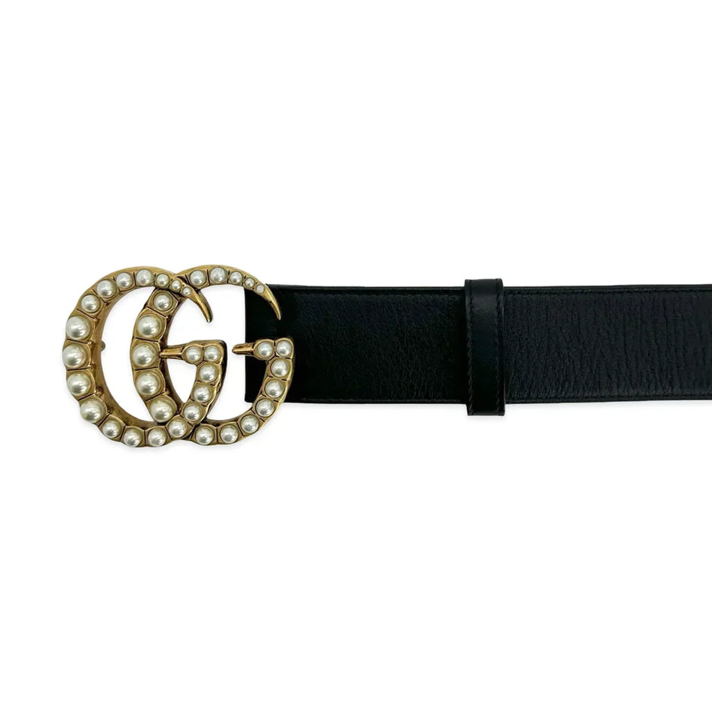 Gucci - Calfskin GG Supreme Pearl Belt