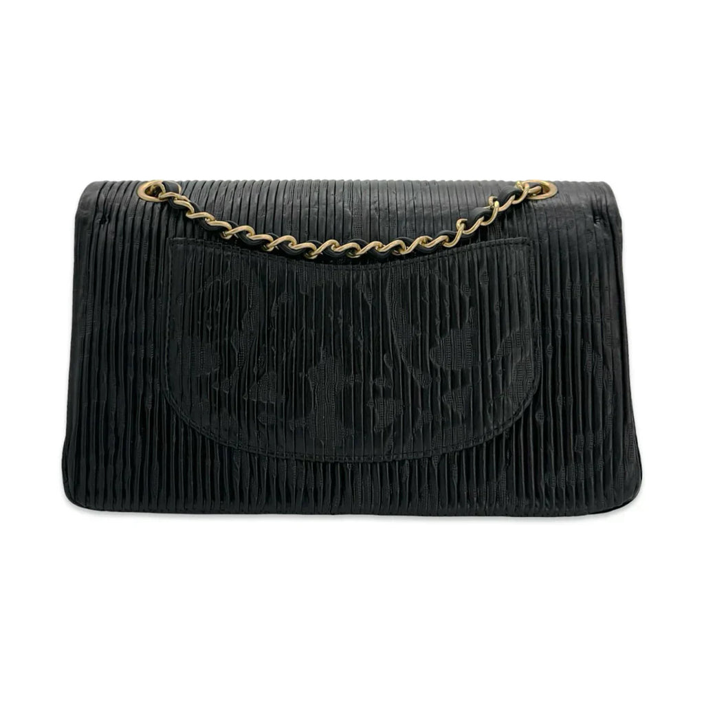 CHANEL  Coco Pleats Embossed Medium Classic Double Flap