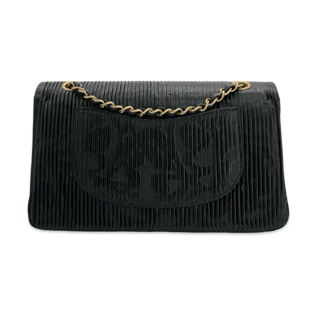 CHANEL  Coco Pleats Embossed Medium Classic Double Flap