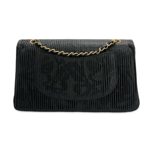 CHANEL  Coco Pleats Embossed Medium Classic Double Flap
