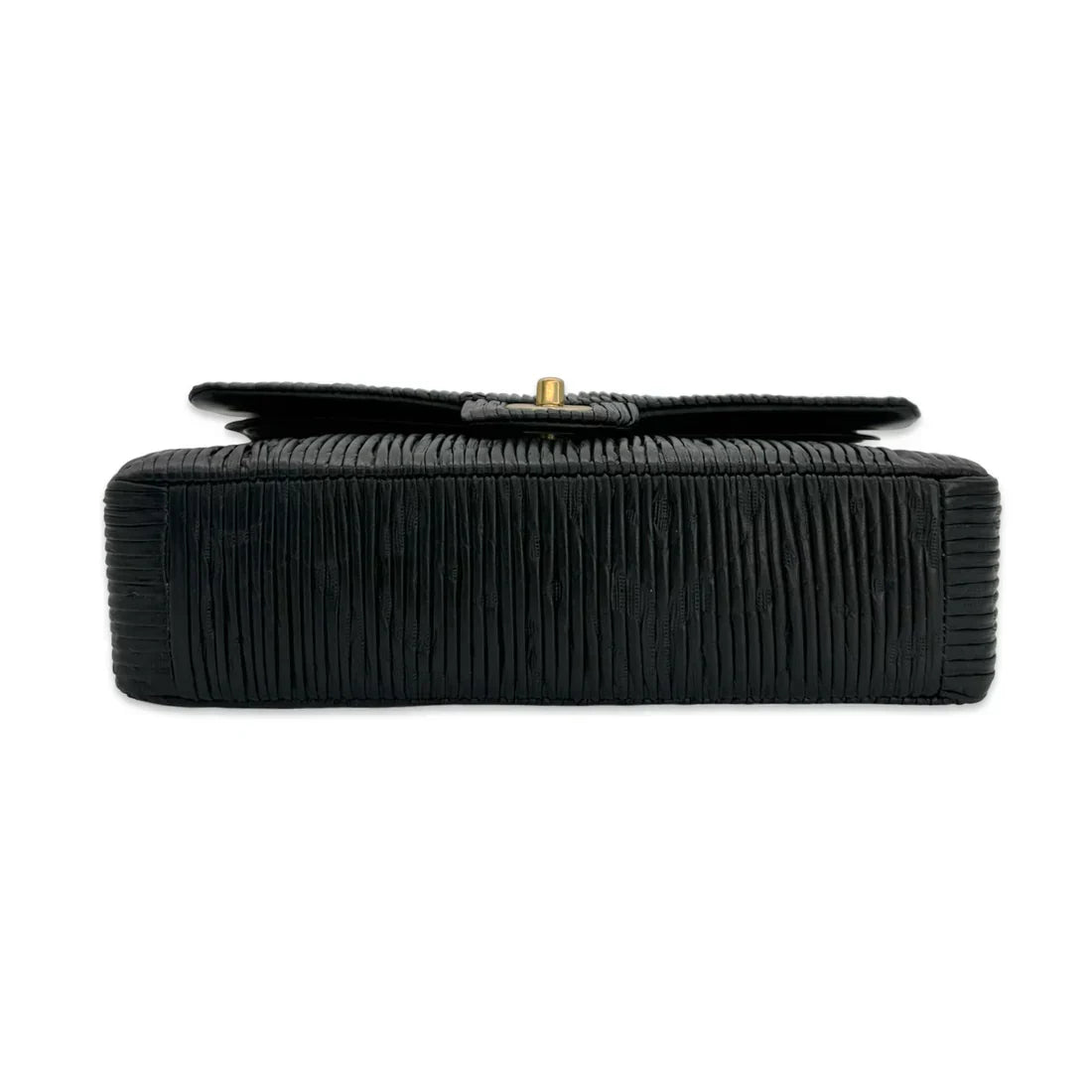 CHANEL  Coco Pleats Embossed Medium Classic Double Flap