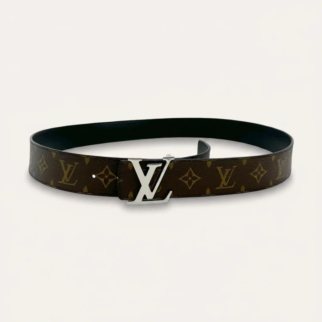 Louis Vuitton Damier Ebene Essential LV Leather Belt