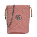 GUCCI  Quilted Leather GG Marmont Mini Bucket Bag