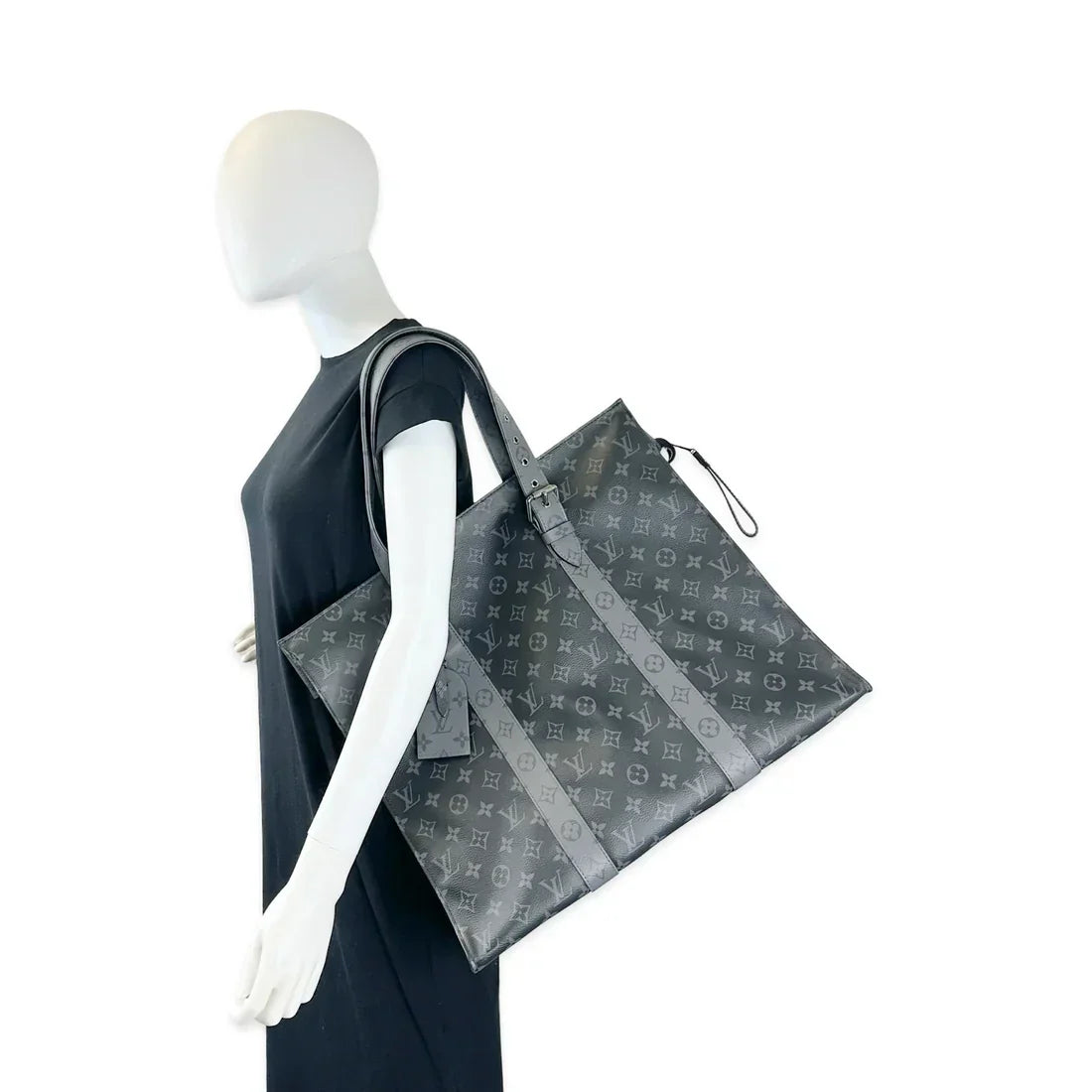 LOUIS VUITTON  Monogram Eclipse Cabas Zippe GM Luggage Tote