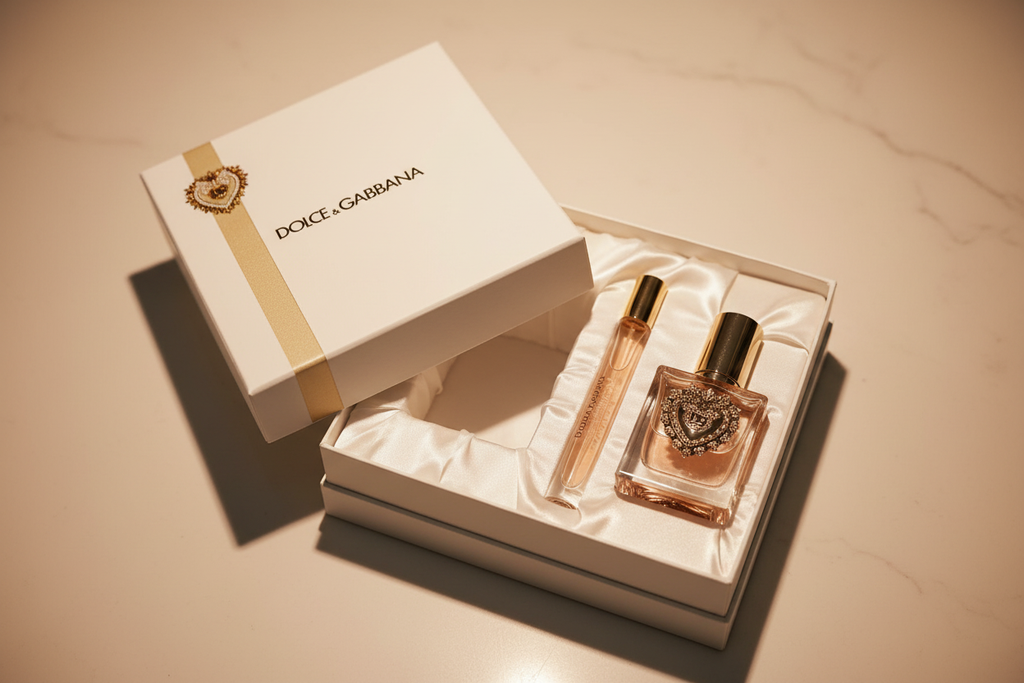 Dolce & Gabbana Devotion Gift Set open box with satin interior