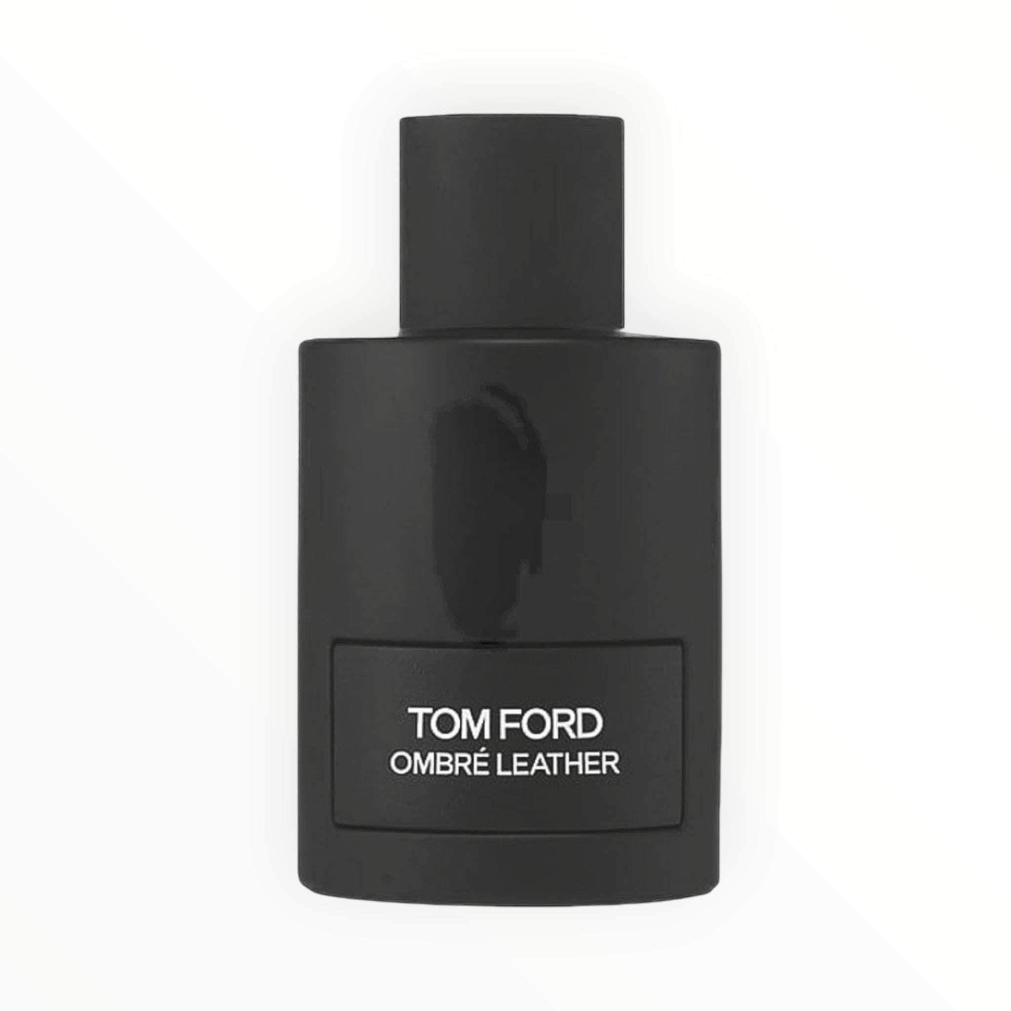 Tom Ford Ombré Leather Eau de Parfum in a matte black bottle with white text. Notes of cardamom, leather, and oakmoss.